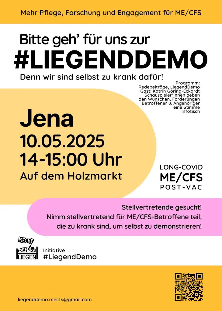 Bitte geh` für uns zur #LIEGENDDEMO am 10. Mai in Jena